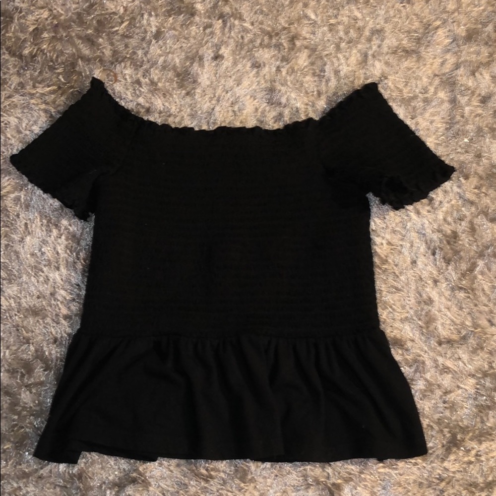 Black off the shoulder top